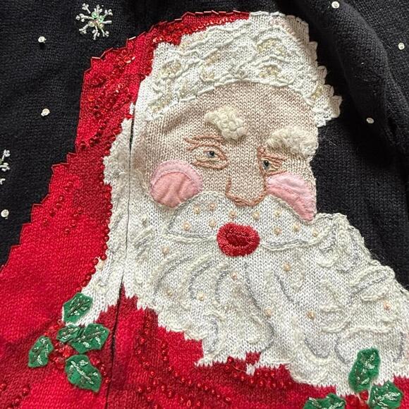 Classic Elements Santa Face Embroidered Cardigan S - Picture 6 of 7